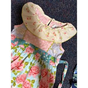 Matilda Jane Girls Floral Patchwork Ruffle Dress Pink Blue Size 2